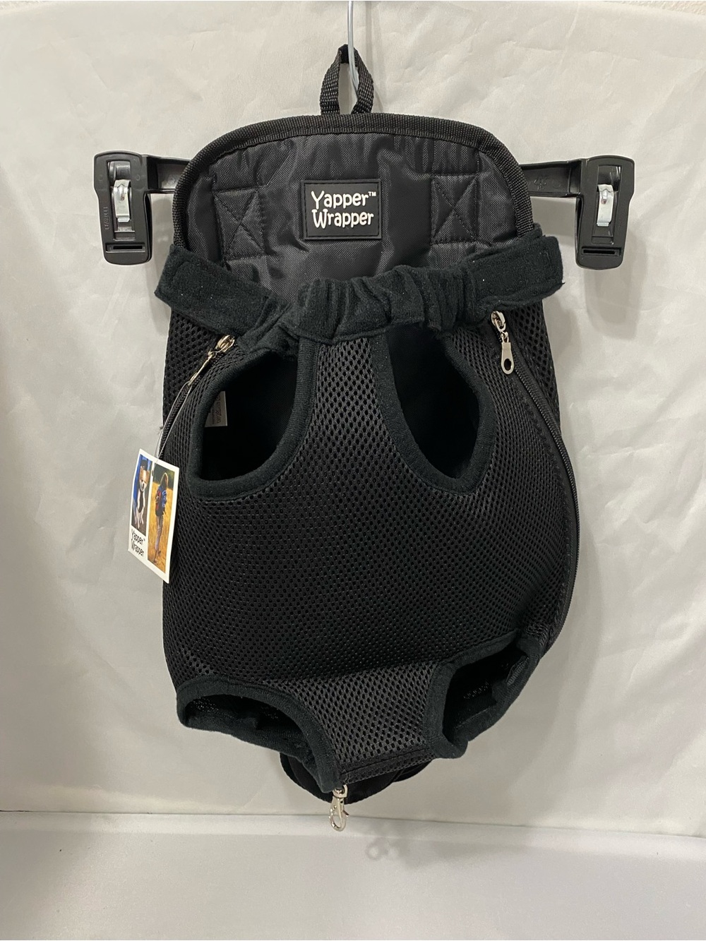 Yapper Wrapper Black Mesh Dog Front Carrier